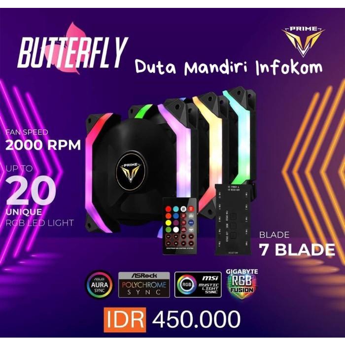 Prime Butterfly Fan - Starter Kit 3in1 [3 Pcs RGB Fan + Kits]