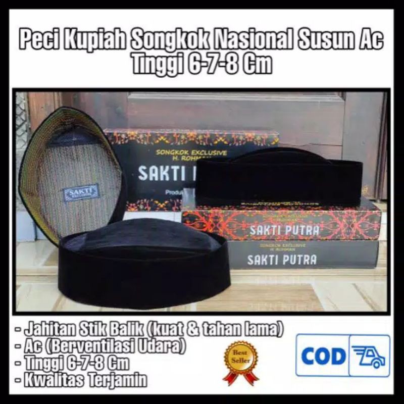 PECI SUSUN TINGGI 6CM 7CM 8CM HITAM AC KOPIAH SONGKOK PECI HITAM AC SUSUN TINGGI 6CM 7CM 8CM MURAH