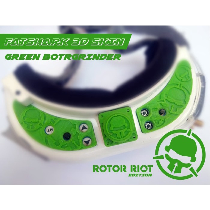 Fatshark HD2 HD3 HDO Rotor Riot 3d Skin 3D printing (GREEN BOTGRINDE
