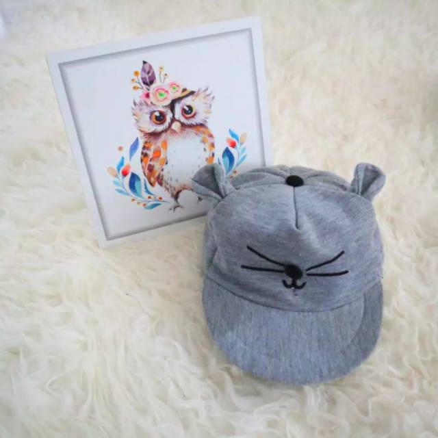 Topi Bayi Karakter Kucing Laki Laki Perempuan Usia New Born 0 - 18bulan topi kucing