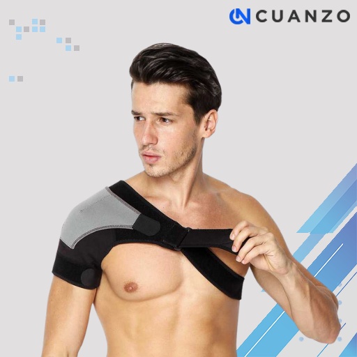 Shoulder Support Brace Guard Wrap Belt Fitness / Penyangga Penopang Penahan Bahu Tangan Kanan Kiri Cedera Patah Tulang Bungkuk Pasca Operasi Shoulder Olahraga Pria Wanita / Deker Pelindung Bahu Tangan Cedera Olahraga Kanan Bulutangkis Gym Futsal Lp Ninja