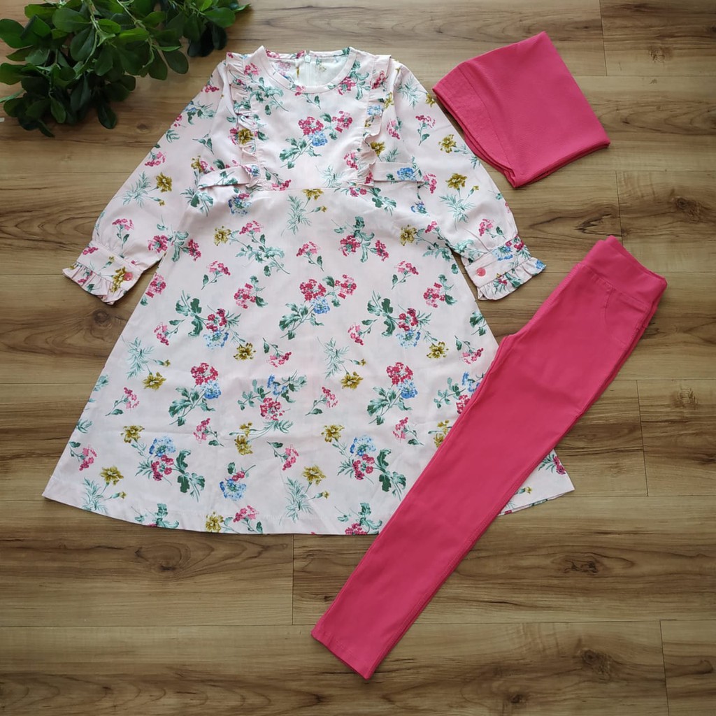 [Brandedbaby] ASDYAKIDS BAJU MUSLIM ANAK PREMIUM SET HIJAB / TUNIK ANAK PEREMPUAN / GAMIS ANAK PREMI