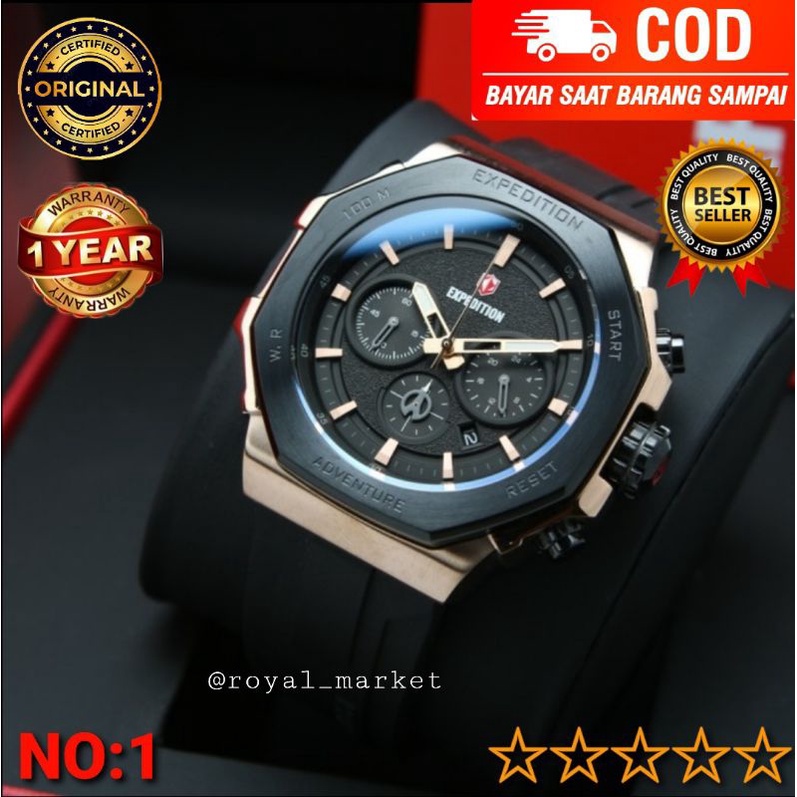 [WARNA LAIN GESER FOTONYA] ORIGINAL JAM TANGAN PRIA EXPEDITION MURAH RUBBER STRAP KARET ARLOJI WATCH