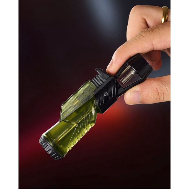 Lighter Single Jet Fire/ Korek api 1 jet api biru tabung transparan multifungsi