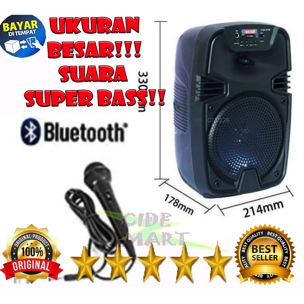 [UKURAN BESAR EXTRA BASS] SPEAKER BLUETOOTH PORTABLE FREE MIC / SPEAKER BLUETOOTH + MIC ZQS6108