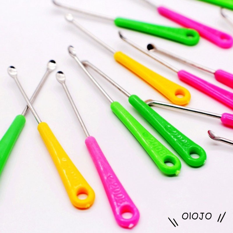 Stainless Steel Ear Pick Multicolor Ear Cleaning Alat Penjemputan Kotoran Telinga - ol