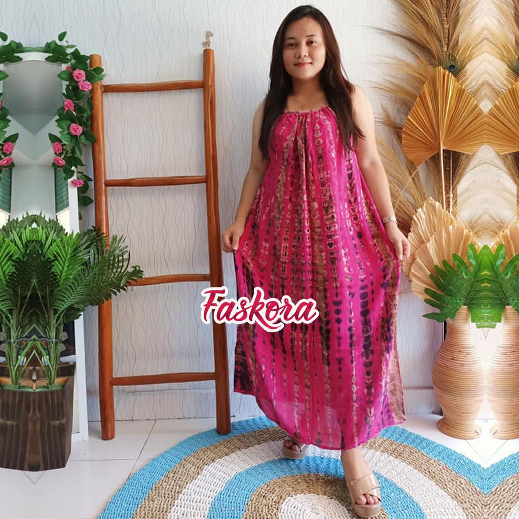 Dress Tanpa Lengan Wanita Casual Dress Bambu / Long Dress Tanpa Lengan Murah