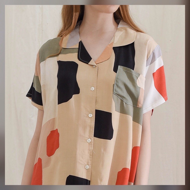 Kalla set - Sleepwear / Piyama Baju Tidur Rayon by RAHA Sleepwear-Mocca