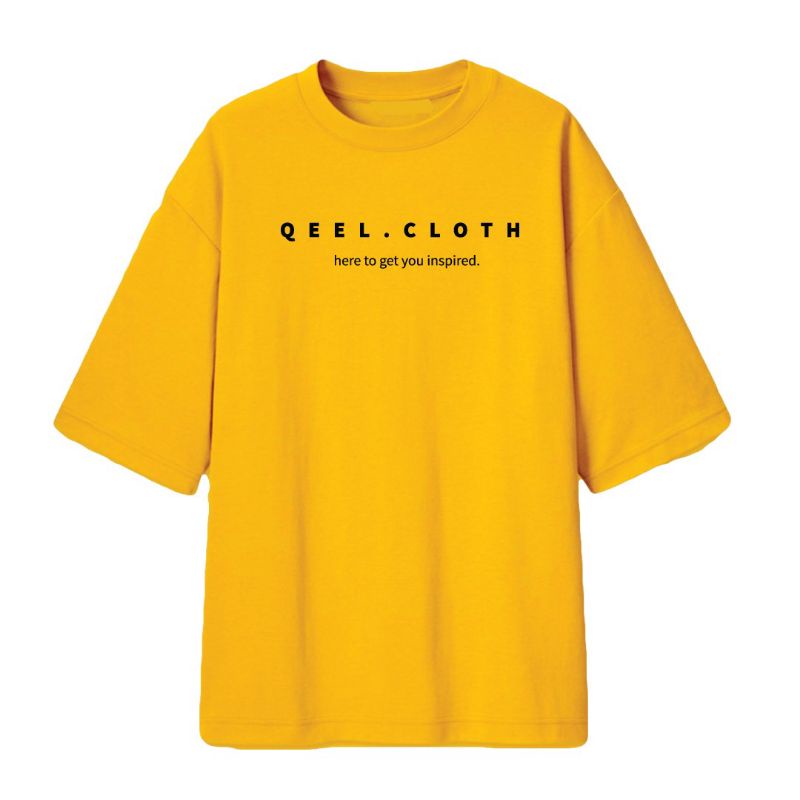 Qeel kaos distro bandung oversize mustard