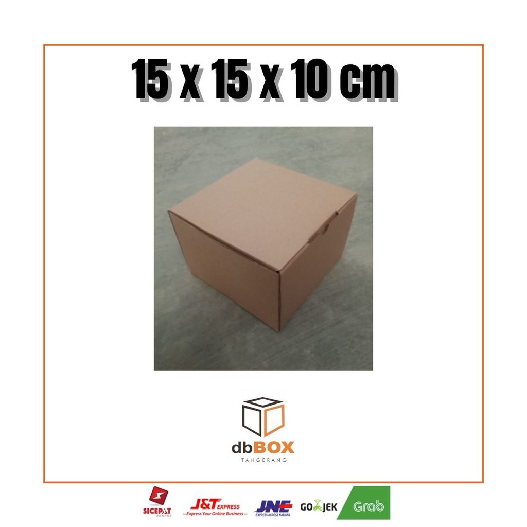 Kardus 15x15x10 cm | Box Die Cut dan Easy Usage | Box Kue Tart | Box Aksesoris | Box Pizza | Box Kue Kering 500gr Isi 1 Toples-1