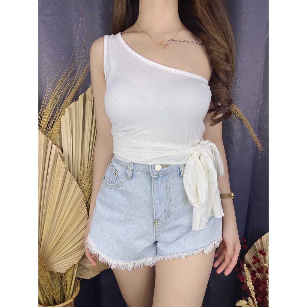 One Shoulder Bow Top / One Shoulder Crop top