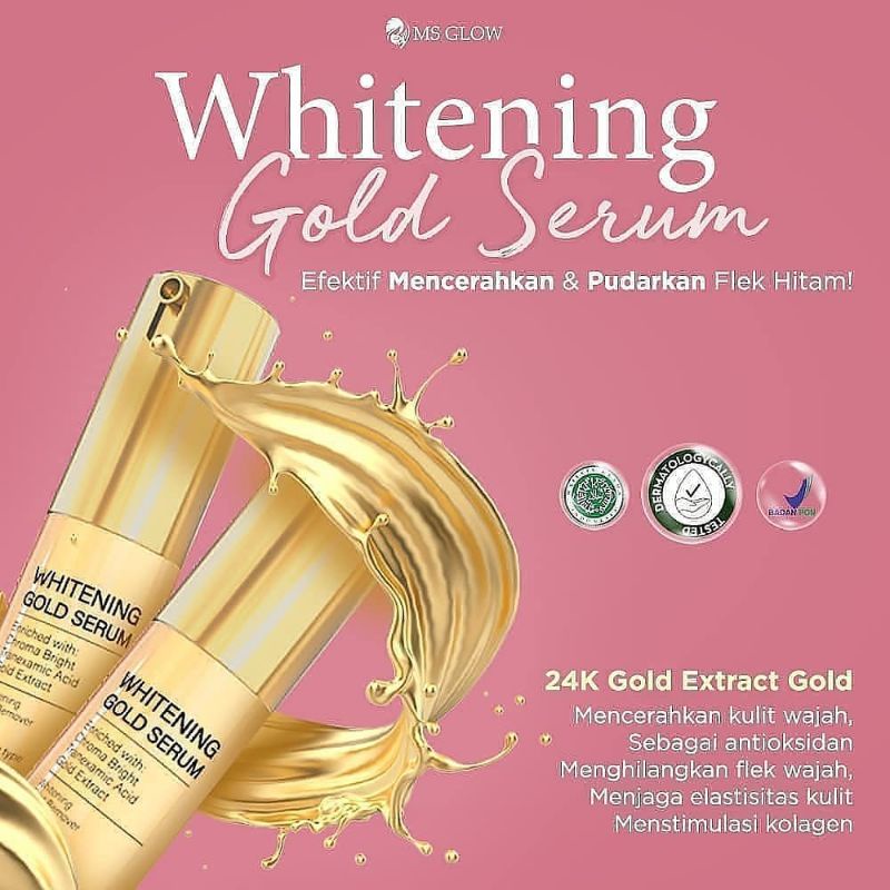 Whitening Gold Serum Ms Glow 100% Original BPOM