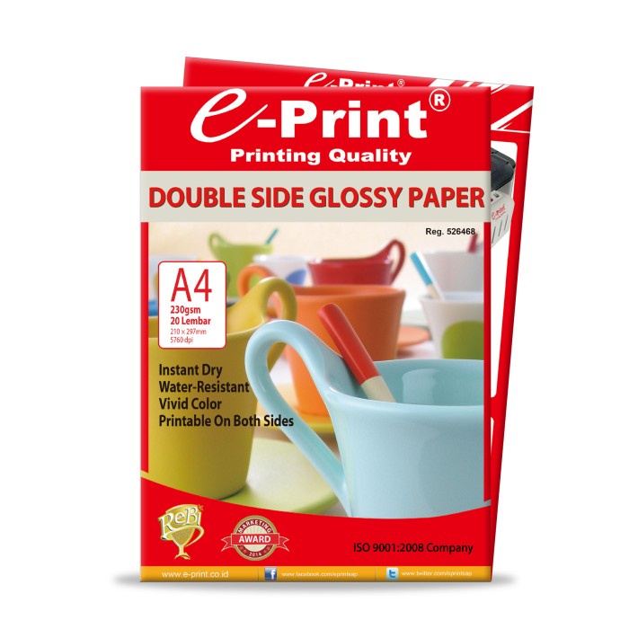 

[CALLISTA] e-Print Doubleside Glossy Paper A4 230 gsm