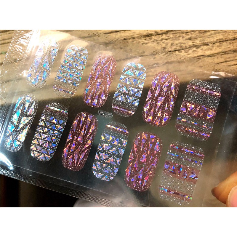 Fh 20pcsset Stiker Kuku Palsu Akrilik 3d Untuk Nail Art Diy