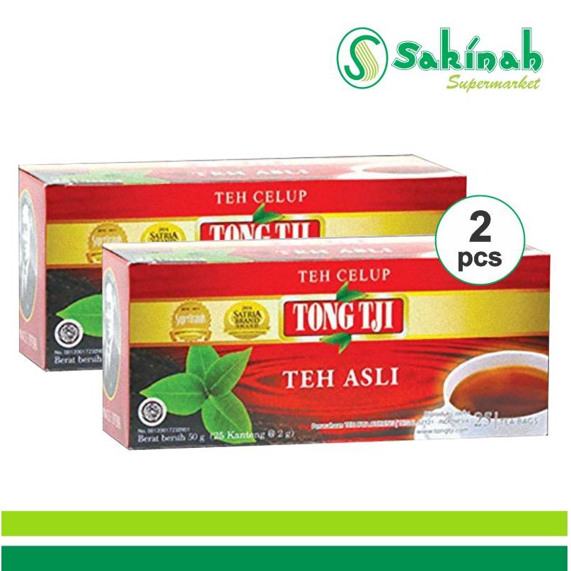 TONG TJI Teh Hitam Asli (Celup) 25 Sheets 2pcs