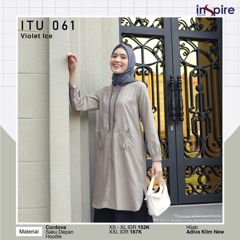 Tunik Wanita Inspire ITU 061 Dengan Variasi Hoodie Kekinian