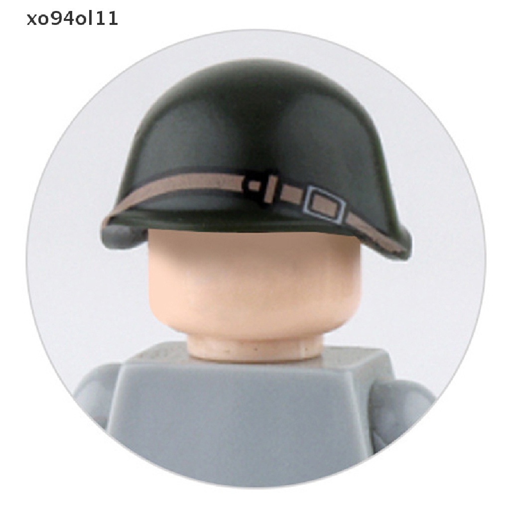 Xo WW2 Mainan Balok Bangunsusun Model Lego Bentuk Helm Tentara Soviet Jerman USA OL