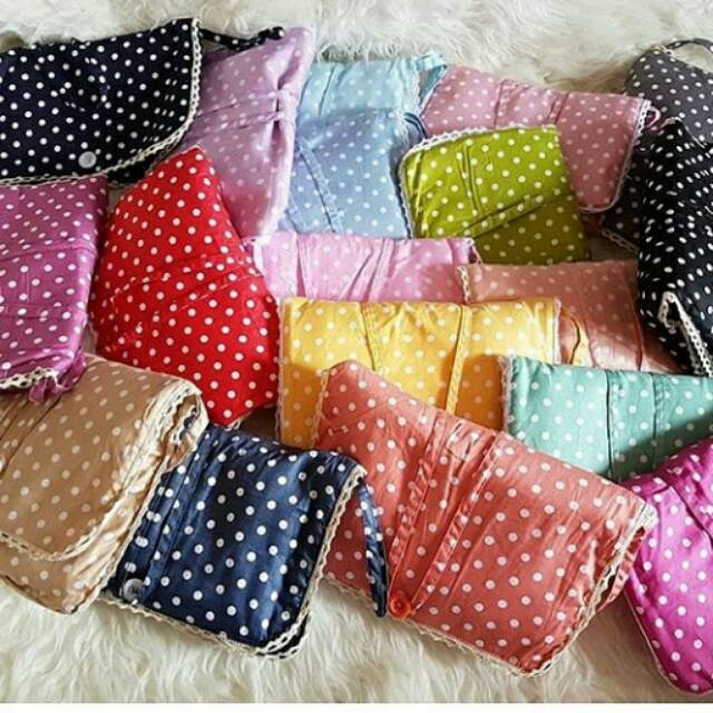 MUKENA KATUN JEPANG MOTIF POLKADOT