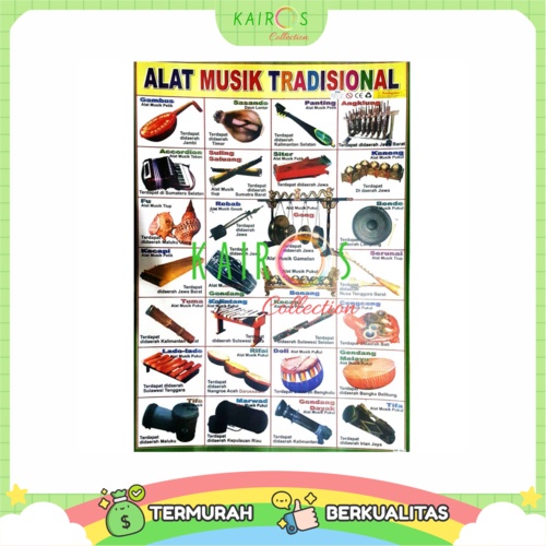 Poster Anak Belajar Alat Musik Tradisional Indonesia
