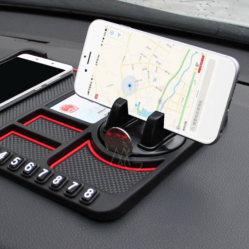 Dashboard mobil Anti Slip Mat Lengket Pad GPS Dudukan Ponsel Berdiri Parkir Plat Nomor Mobil