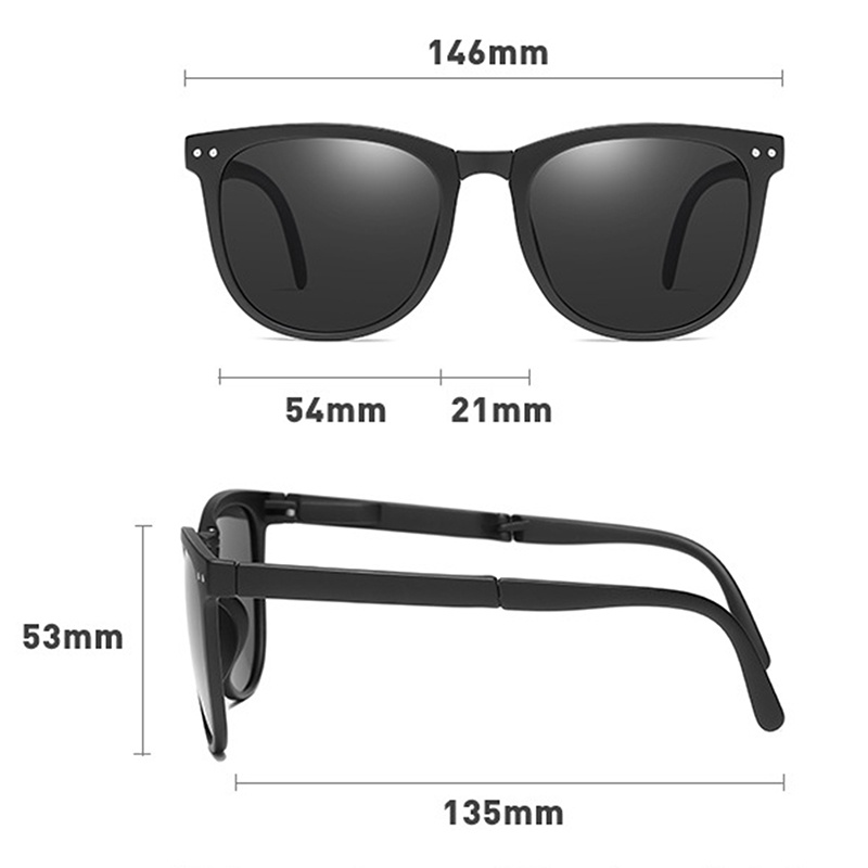 Kacamata Hitam Model Lipat Untuk Unisex