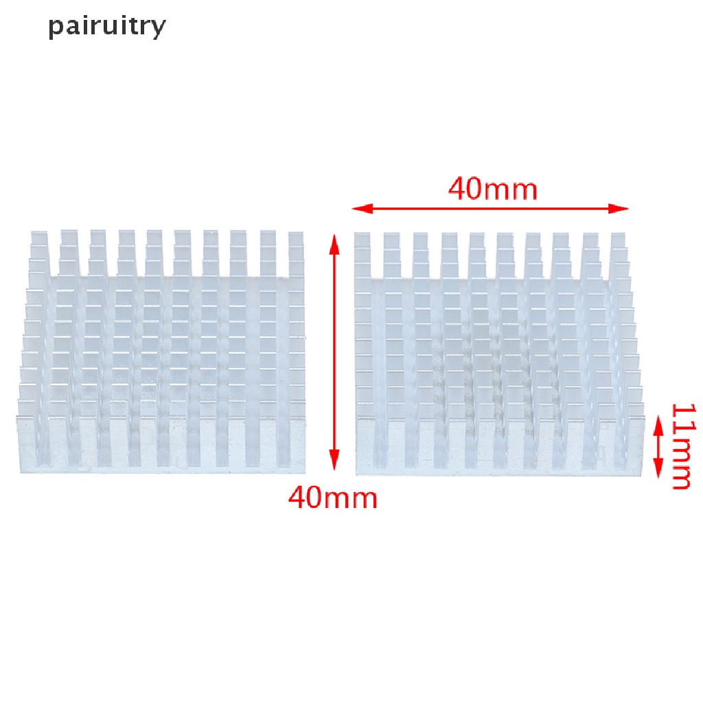 Prt 2pcs Radiator heatsink cpu 40x40 X 11mm Bahan aluminum Warna silver PRT