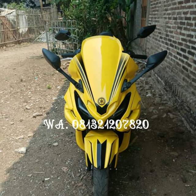 Paket Full Set Body Bodi Kap Predator Yamaha Aerox Grafist Kuning Hitam