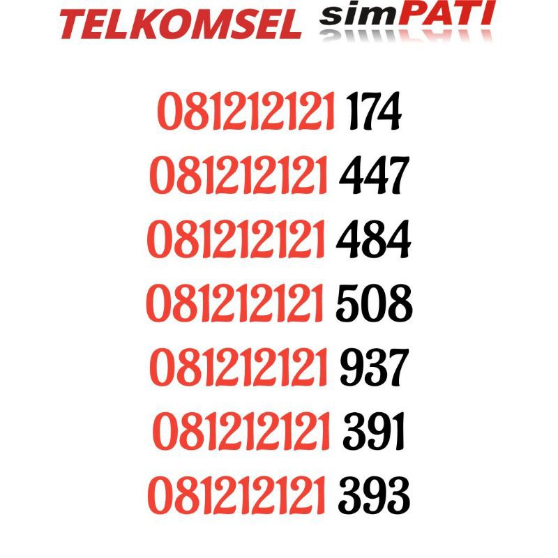 nomor cantik telkomsel simpati 081212121 ekor rapi murah