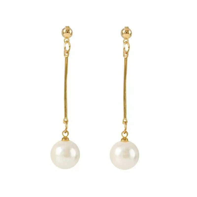 COD ANTING MUTIARA PANJANG WARNA EMAS REAL PICT FREE ONGKIR PURURIRAN