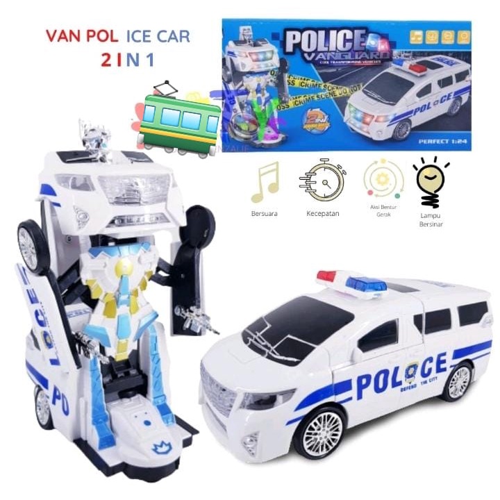 Mainan Anak Mobil Polisi Jadi Robot 9910 /Mainan Anak Robot Police Car 2in1/Mainan Anak Mobil Deformation