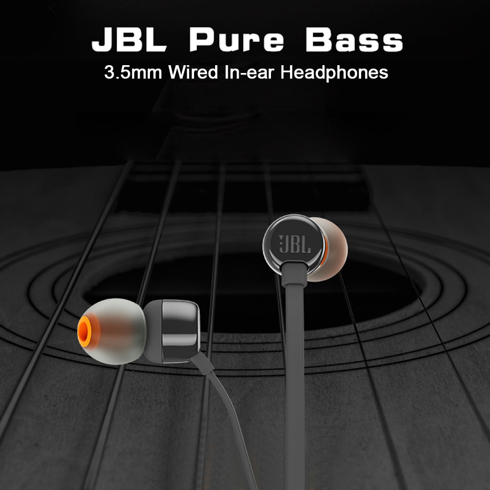 Jbl T110 Headset Kabel 3.5mm Dengan Mikrofon Stereo Bass