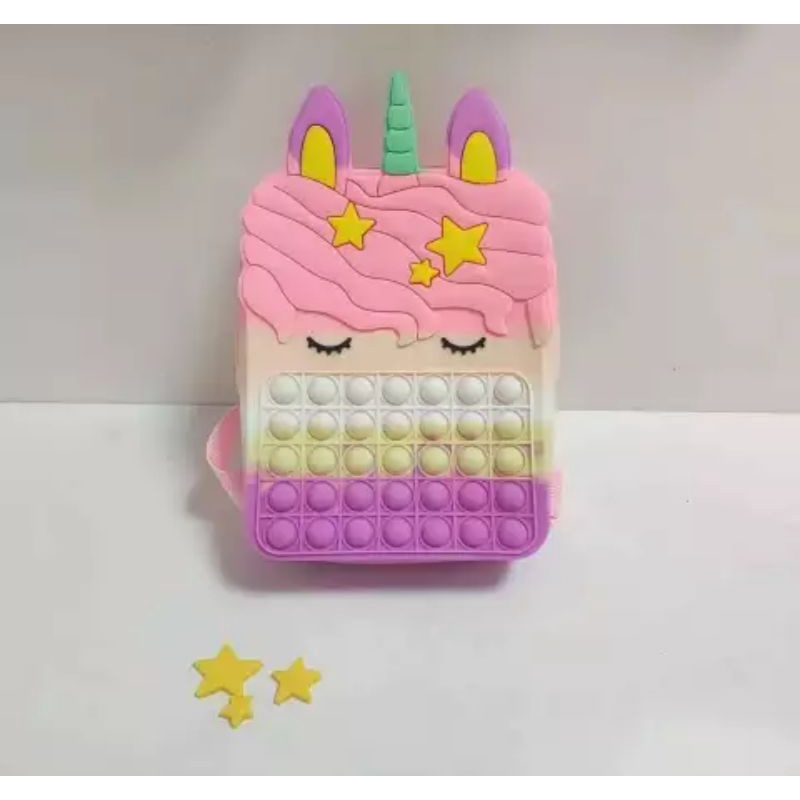 Tas Ransel Pop it bisa nyala  size mini tidak masuk Buku