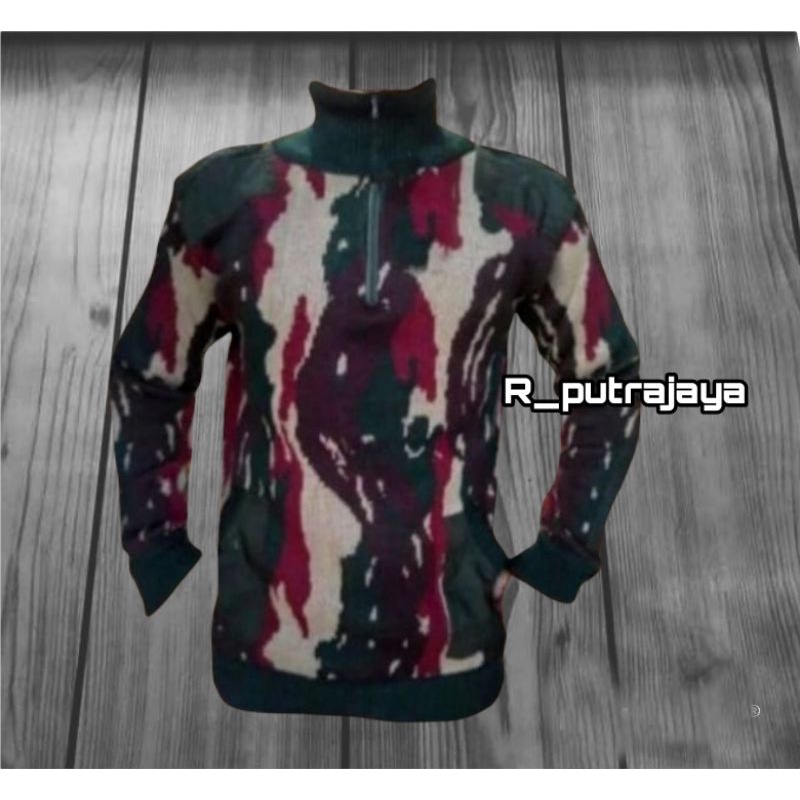 Sweater pria army loreng hitam hijau / sweater rajut army tactical airsoft outdoor