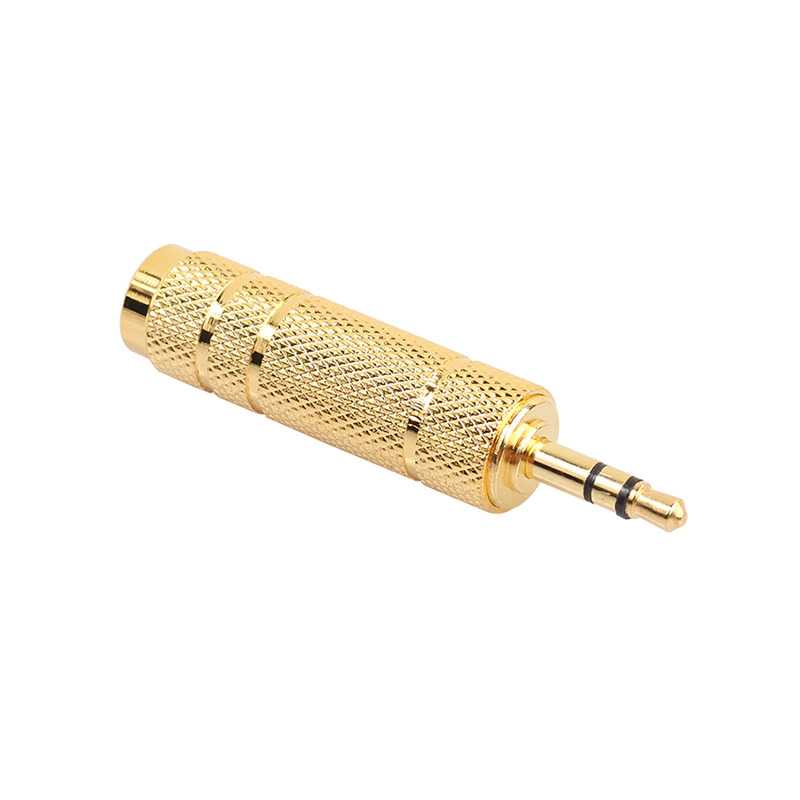 IDN TECH - RConnect Kepala Plug AUX 3.5mm to 6.35mm Head Gold Plated Male - N1002