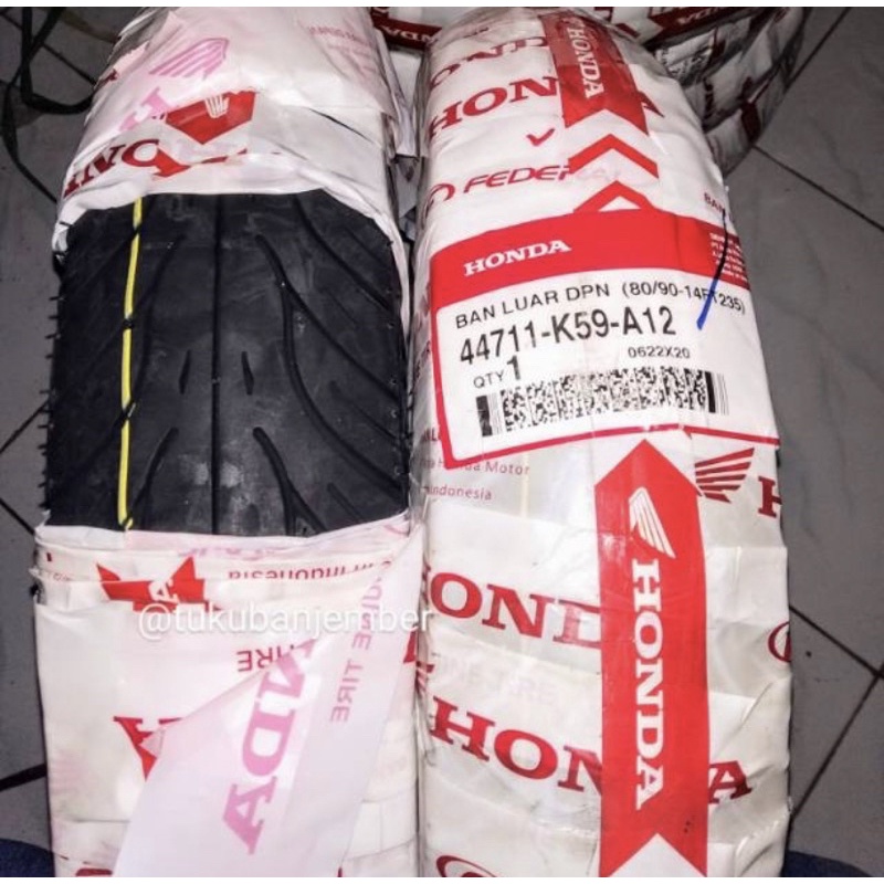 BAN Depan Tubles Tubeless K59 80/90 14 Matic AHM Honda Federal