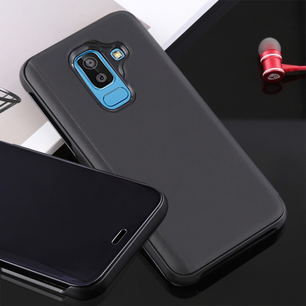 Clear View Standing Cover Samsung Galaxy J8 2018 Hight Quality Copy - Mirror Flip Case