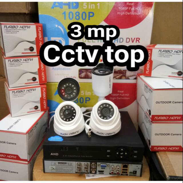 PAKET CCTV 4 CHANEL AHD HYBRID 3.0MEGAPIXEL HASIL DI JAMIN BAGUS DAN LENGAKP TINGGAL PASANG