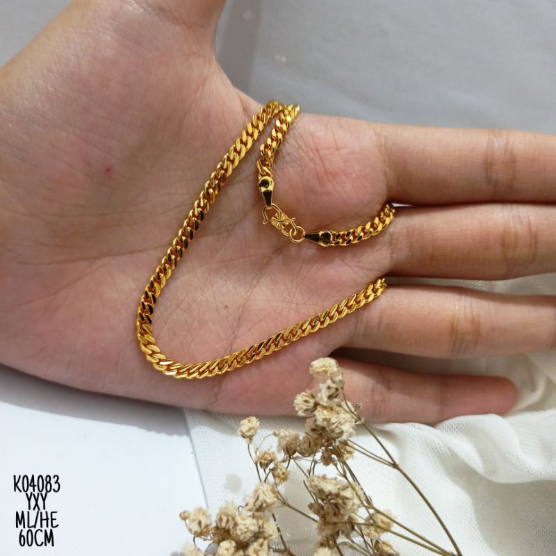 Kalung Rantai Yaxiya warna gold 24k 60cm K04083