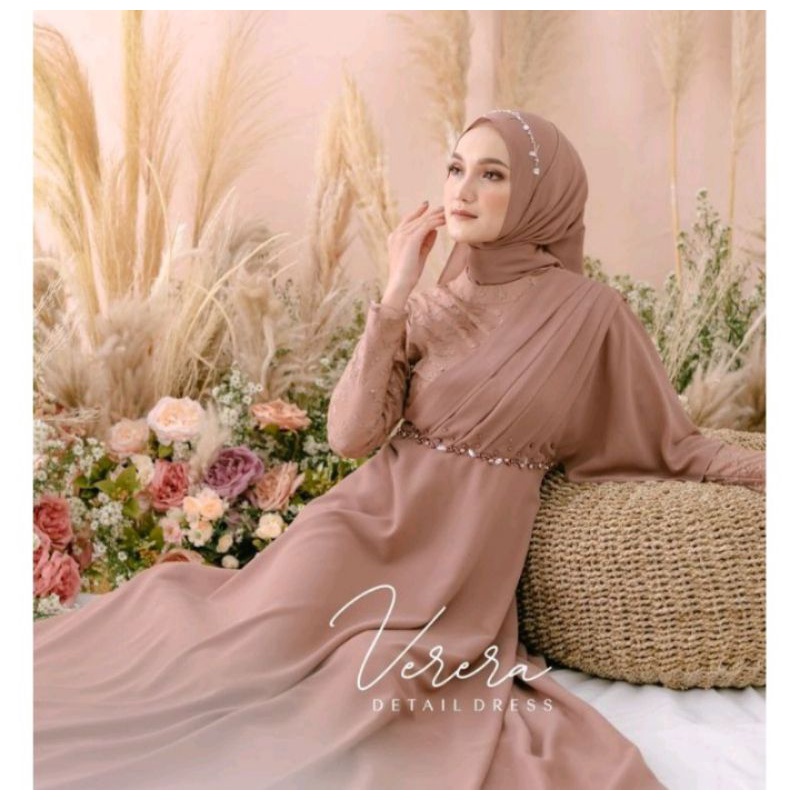 Gaun kondangan wisuda lamaran lebaran terbaru - gaun pesta muslimah - gamis brukat -shavirra dress