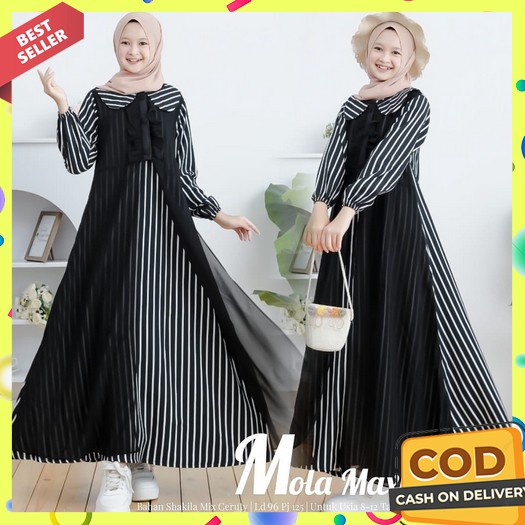 Gamis Brukat Anak Umur 8 9 10 11 Tahun Umama Kids Set Hijab Bahan Brukat Pakaian Muslim Anak Terbaru