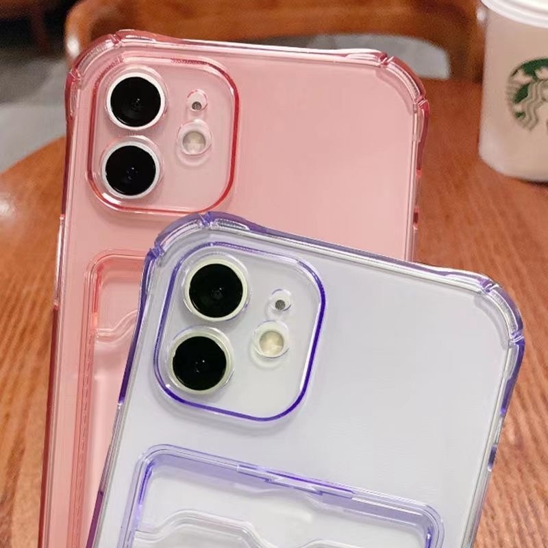 Soft Case Transparan Warna Permen Untuk iPhone 12 11 Pro X XS MAX XR SE2 7 8 Plus