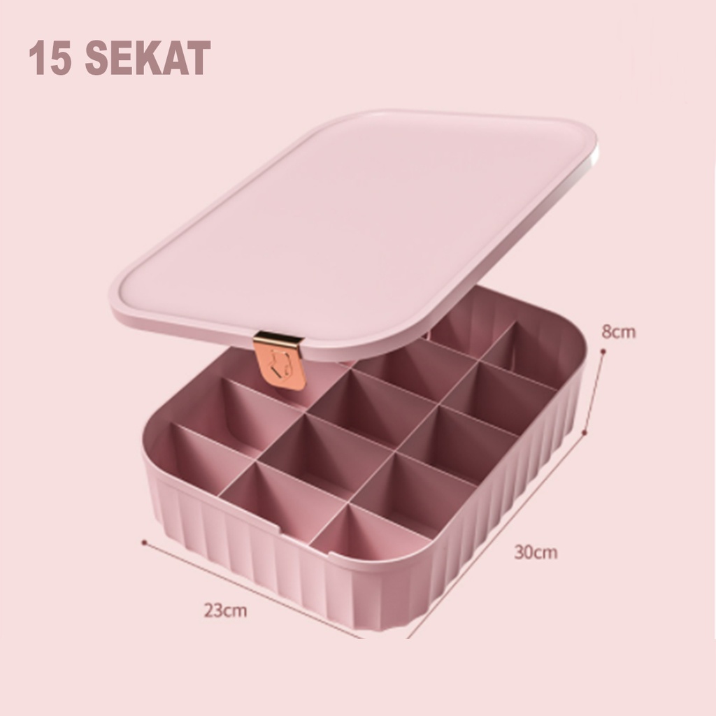 HomiHomi Kotak Penyimpanan Underwear Pakaian Serbaguna dengan Tutup Tempat Kotak Organizer Storage Box - USB005