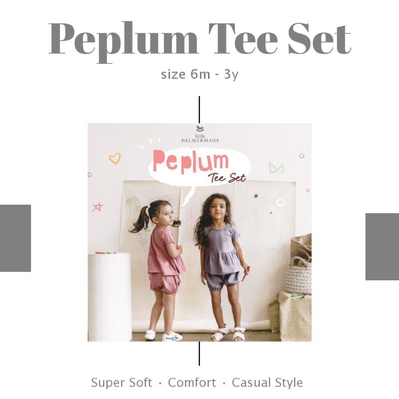 Little Palmerhaus PEPLUM SET / Set Baju Celana Anak Perempuan