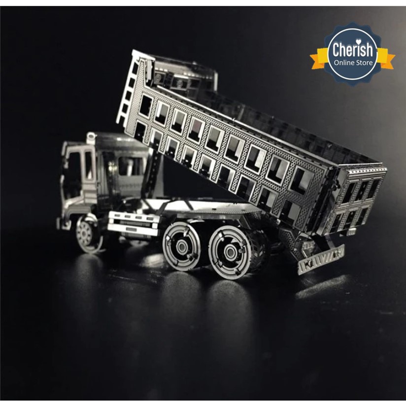 Puzzle 3D Metal Miniatur DUMP TRUCK Replika Mobil Konstruksi MB-073