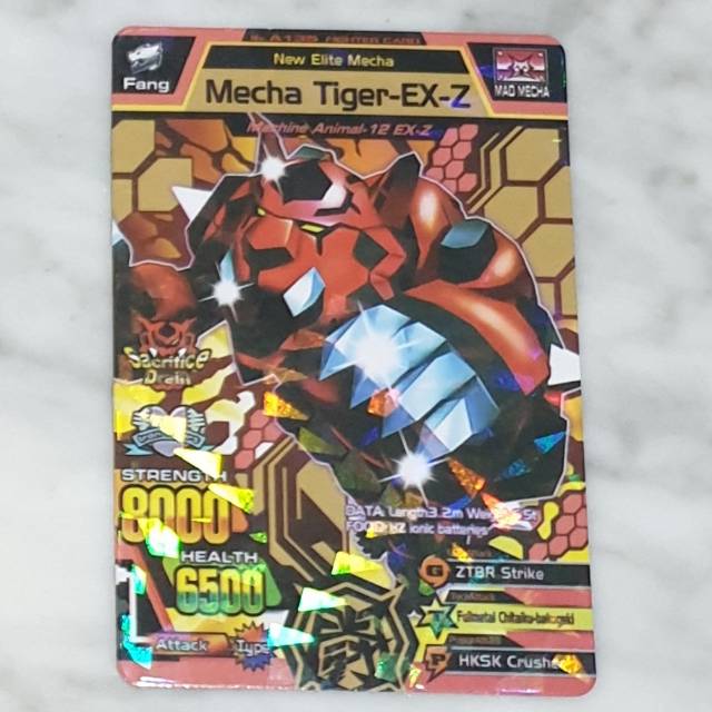 Mainan kartu animal kaiser mecha tiger EX-Z