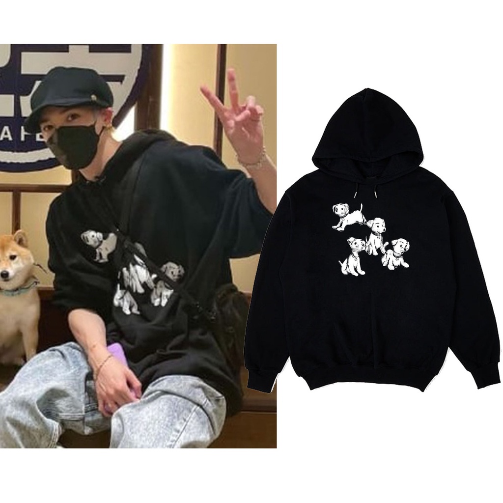 Jaket Hoodie nct Taeyeong 4 baby dog sablon depan