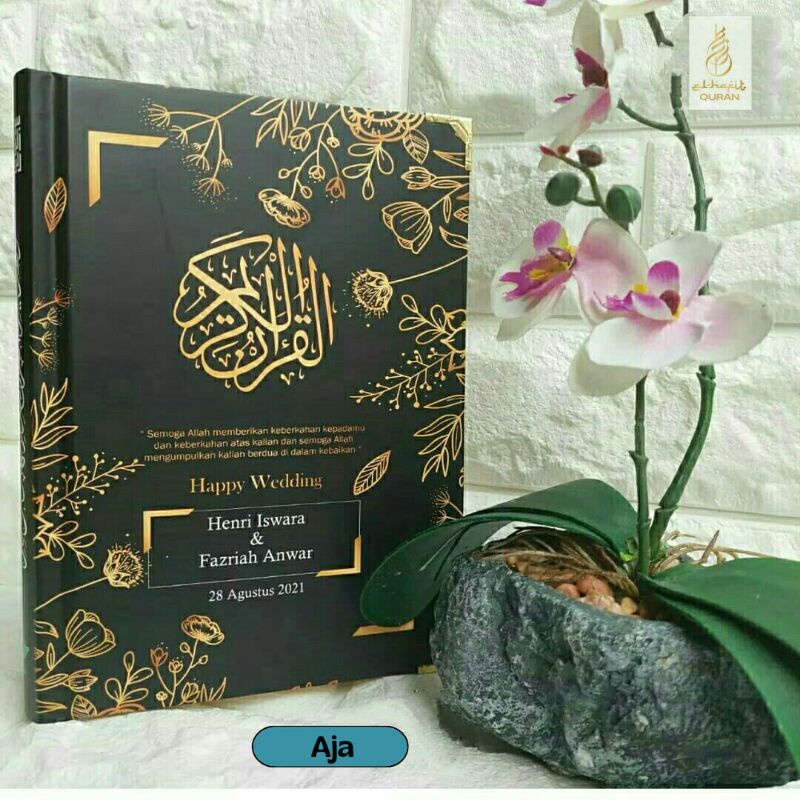 Custom Quran Floral Edition, Custom Quran recommended untuk mahar, Custom Quran gratis tulis nama