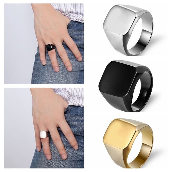 Cincin Pria Keren Elegan Titanium Ring - Putih, 8