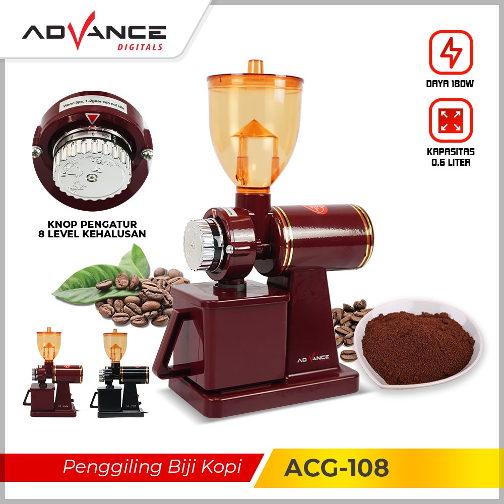 【Garansi 1 Tahun】Advance Mesin Giling Biji Kopi Coffee Maker Penggiling Kopi ACG-108