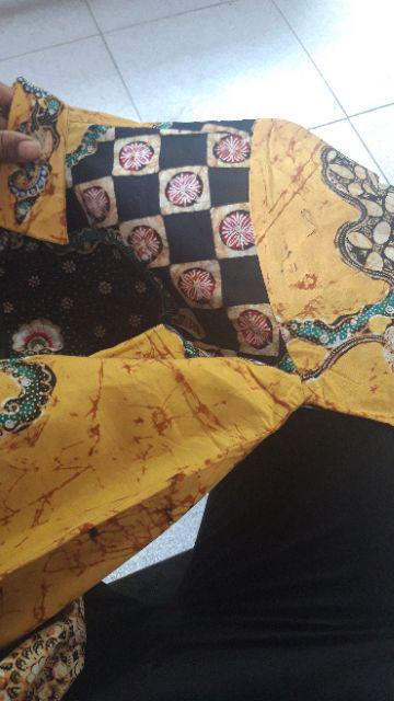 Tulis Batik Hrb026 Kenongo Kemeja Jazv Panjang Pekalongan Padi M L Xl Sogan Tulis Halus Kemeja Batik